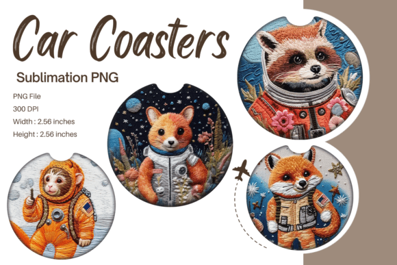 Animal Astronaut Embroidery Car Coaster Review