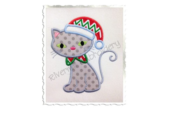 Applique Cat with Santa Hat Embroidery Review