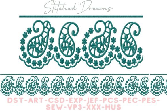 Border of Flowers Embroidery Design