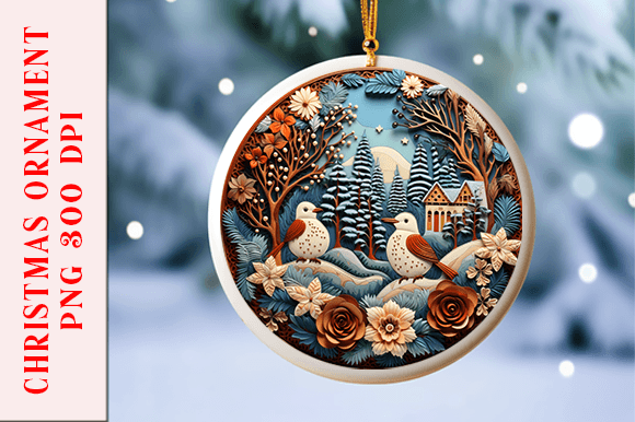 Cute Embroidery Look Bird Ornament Design Review