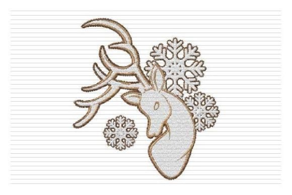 Deer Reindeer Christmas Head Snow Embroidery Review