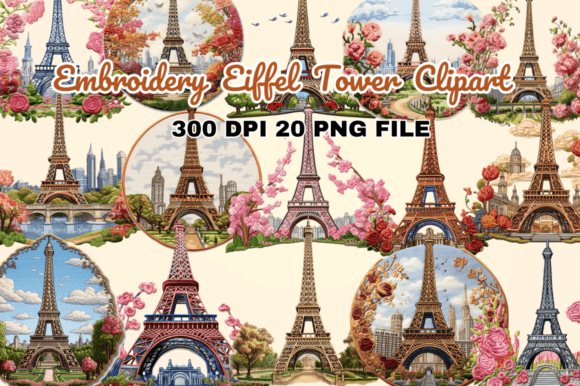 Embroidery Eiffel Tower Clipart Bundle Review