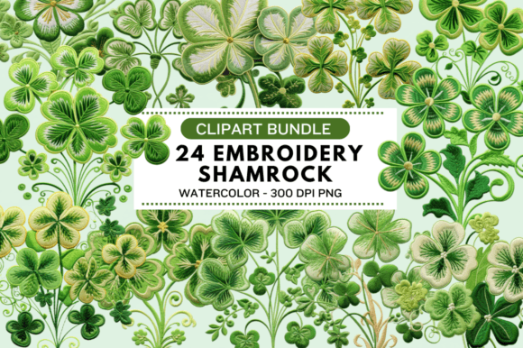 FREE Embroidery Shamrock Clipart