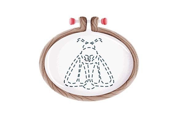 Review: Embroidery Hoop with Halloween Moth Design
