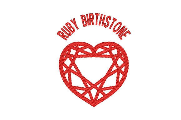 Ruby Birthstone Faceted Heart Embroidery Review
