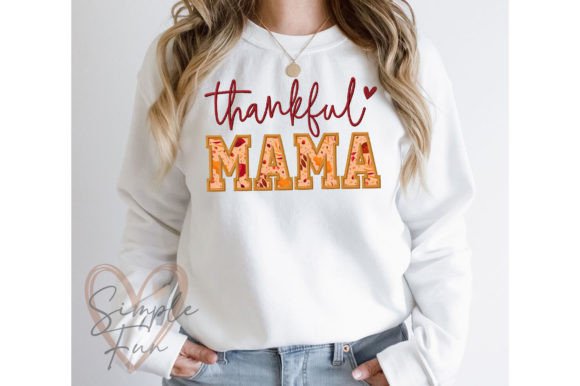 Thankful MAMA Applique Embroidery Design
