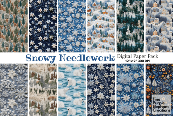 Winter Snow Embroidery Christmas Holida